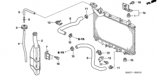 Furtune radiator Honda Civic 1,4 benzina (poz.8 si 9)